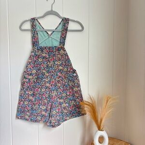Vintage Maya and Me  Colorful Floral Print Overalls made in USA